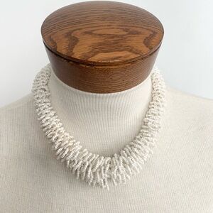 Elegant White Beaded Necklace